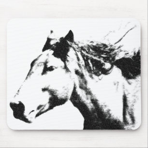 Modern Elegant Pop Art Template Running Horse Mouse Mat