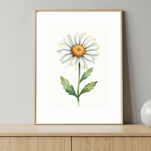Modern Elegant Poster with Daisy Flower  (Creator Uploaded)