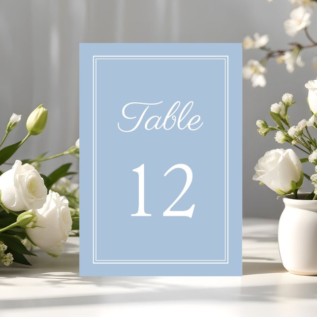 Modern Elegant Powder Blue Script Wedding Table Number (Modern Elegant Powder Blue Script Wedding Table Number)