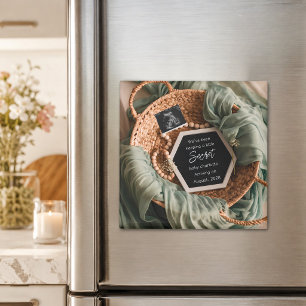 Modern Elegant Pregnancy Announcement keepsake  Magnet