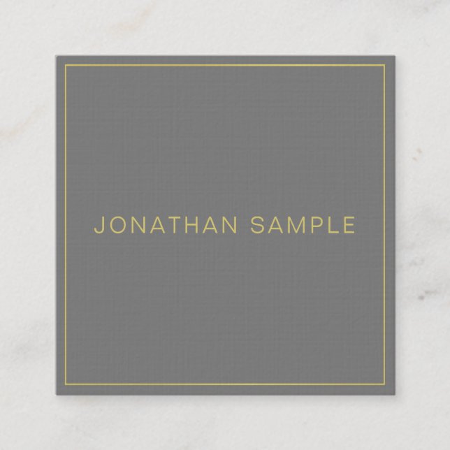 Modern Elegant Premium Linen Template Professional Square Business Card (Front)
