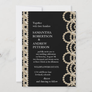 Modern Elegant Pretty Pearls Wedding Invitation