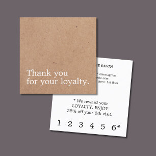 Modern Elegant Printed Kraft Bold Beauty Loyalty Card