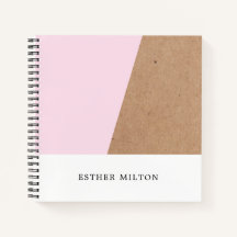 Modern Elegant Printed Kraft Rose Geometric