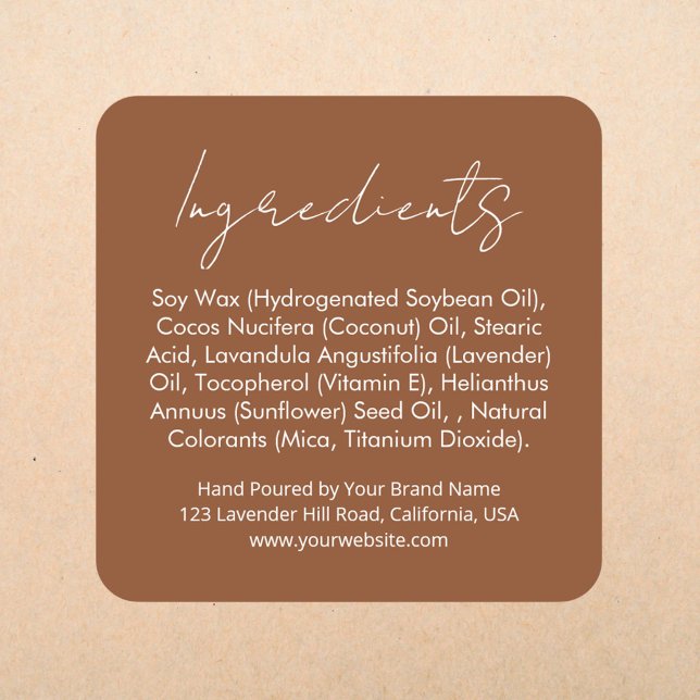 Modern Elegant Product Packaging Ingredients label (Creator Uploaded)