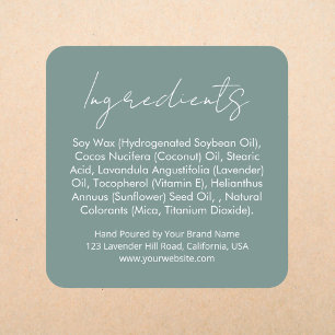 Modern Elegant Product Packaging Ingredients label