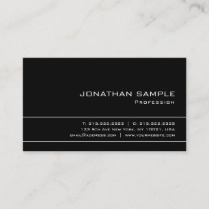 Modern Elegant Professional B&W Simple Plain Business Card
