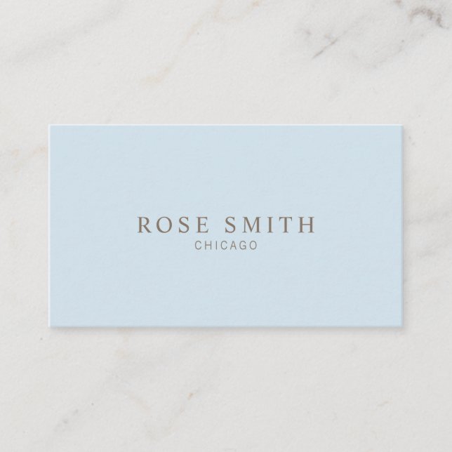Modern Elegant Professional Baby Blue Business Card (Front)