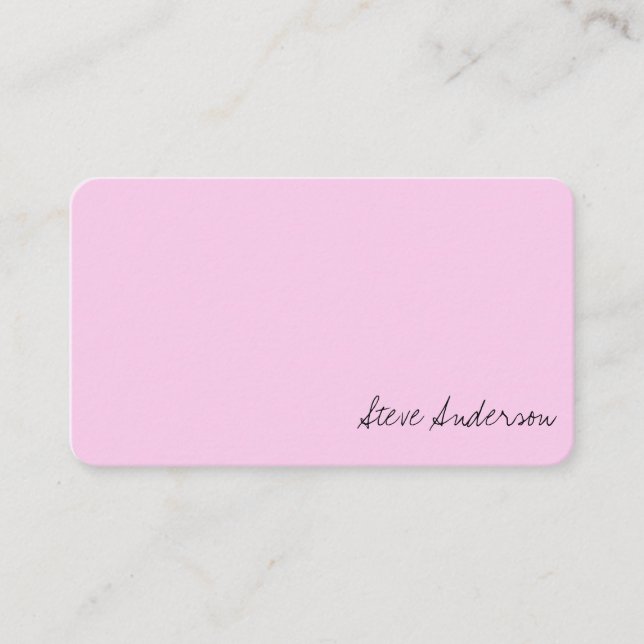Modern Elegant Professional Blush Pink Business Card (Front)