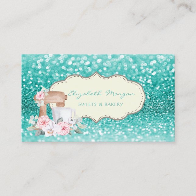 Modern Elegant Professional,Bokeh,Mixer Flowers Business Card (Front)