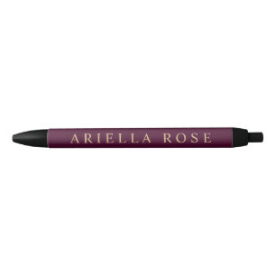 Modern Elegant Professional Burgundy Wine Colour  Black Ink Pen