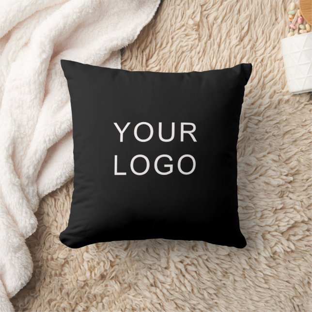 Modern Elegant Professional Business Logo Black  Cushion (Blanket)