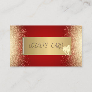 Modern Elegant Professional Frame,Gold Heart Red Loyalty Card