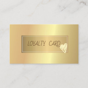 Modern Elegant Professional Frame, Gold Hearts Loyalty Card