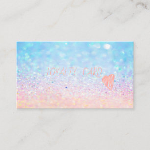 Modern Elegant Professional Glitter Bokeh Hearts Loyalty Card