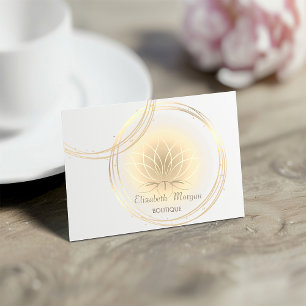 Modern Elegant Professional,Gold Circles Lotus Business Card
