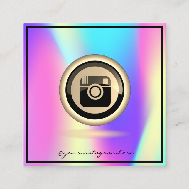 Modern Elegant  Professional,Gold Instagram Square Business Card (Front)