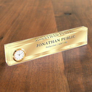 Modern Elegant Professional Gold Look Luxury Nameplate