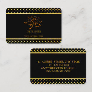 Modern Elegant Professional golden lotus flower B Business Card