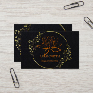 Modern Elegant Professional golden lotus flower Bu Business Card