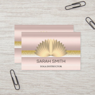 Modern Elegant Professional golden, lotus flower   Business Card