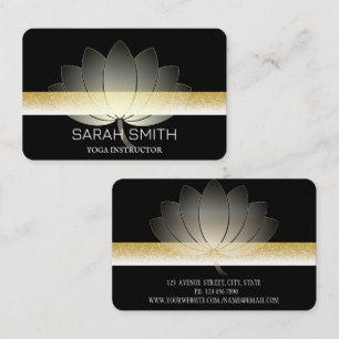 Modern Elegant Professional golden, lotus flower   Business Card