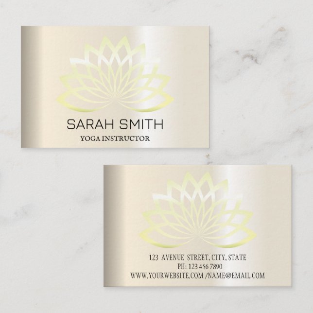 Modern Elegant Professional golden, lotus flower   Business Card (Front/Back)
