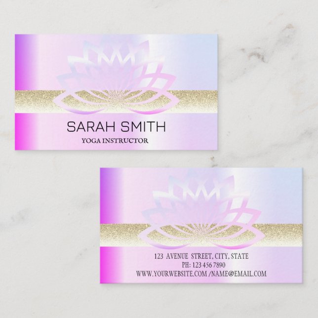Modern Elegant Professional golden, lotus flower   Business Card (Front/Back)