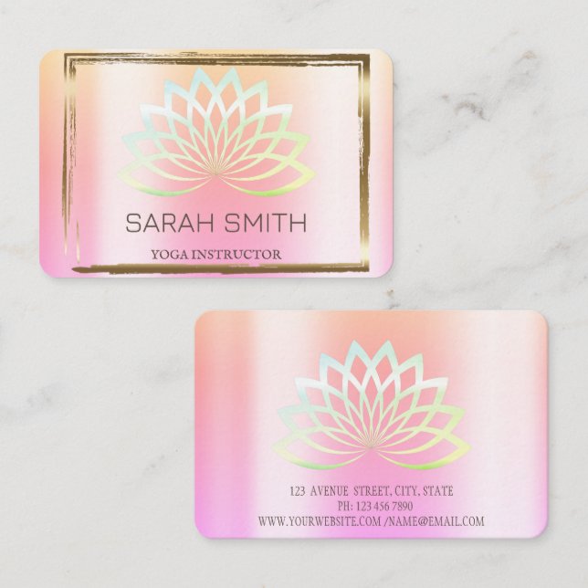 Modern Elegant Professional green lotus flower   Business Card (Front/Back)