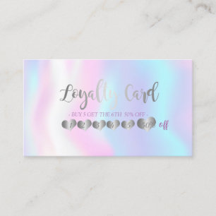 Modern Elegant Professional Hearts,Holographic Loyalty Card