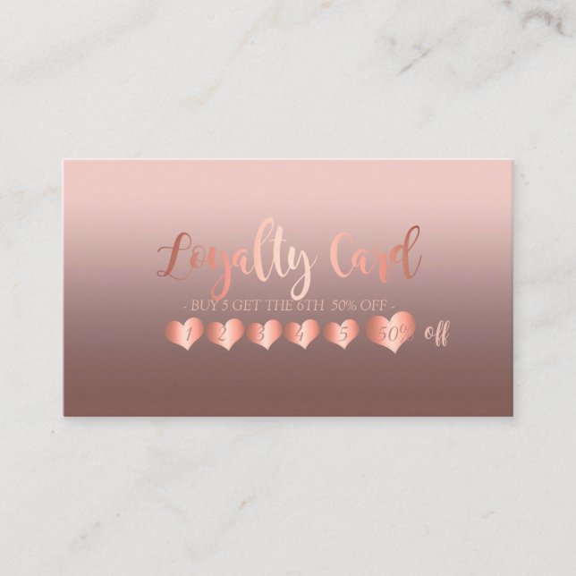 Modern Elegant Professional Hearts Loyalty Card (Front)