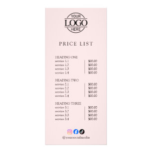 Modern Elegant Professional Logo Menu Price List