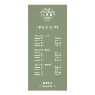 Modern Elegant Professional Logo Menu Price List