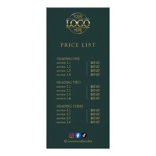 Modern Elegant Professional Logo Menu Price List
