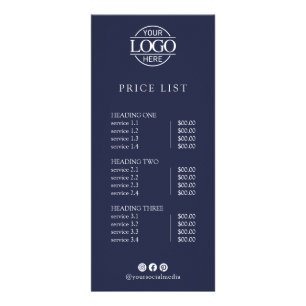 Modern Elegant Professional Logo Menu Price List
