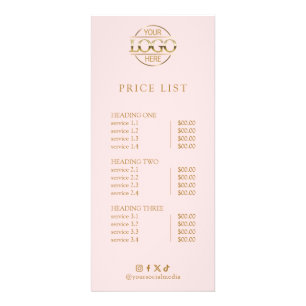 Modern Elegant Professional Logo Menu Price List