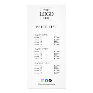 Modern Elegant Professional Logo Menu Price List