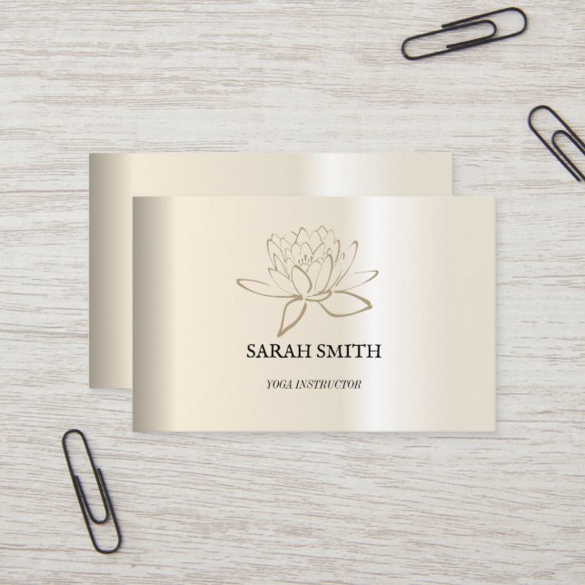 Modern Elegant Professional  lotus flower Business Business Card (Front/Back In Situ)