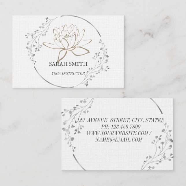 Modern Elegant Professional  lotus flower Business Business Card (Front/Back)