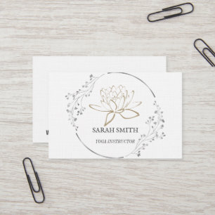 Modern Elegant Professional Lotus Flower Business Card