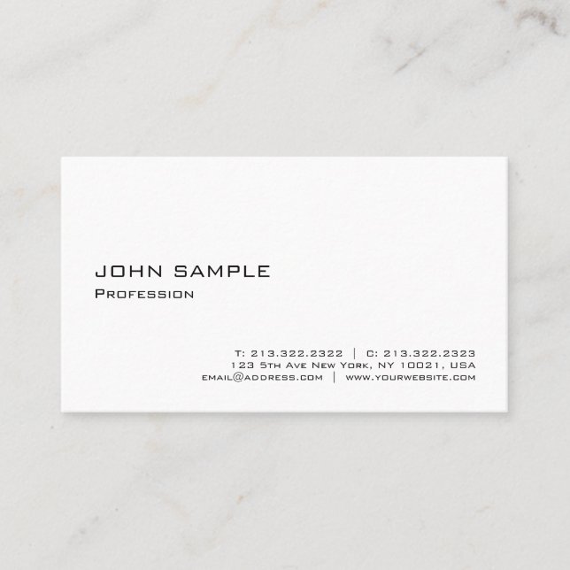 Modern Elegant Professional Minimalist Template Business Card (Front)