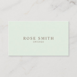 Modern Elegant Professional Mint Green Business Card