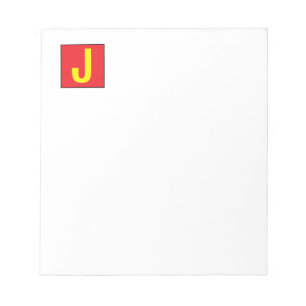 Modern Elegant Professional Monogram Red Yellow Notepad