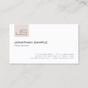 Modern Elegant Professional Monogram Simple Plain Business Card