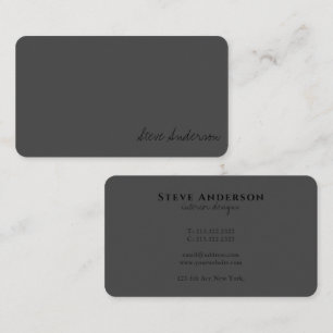 Modern Elegant Professional Plain Grey Business Card