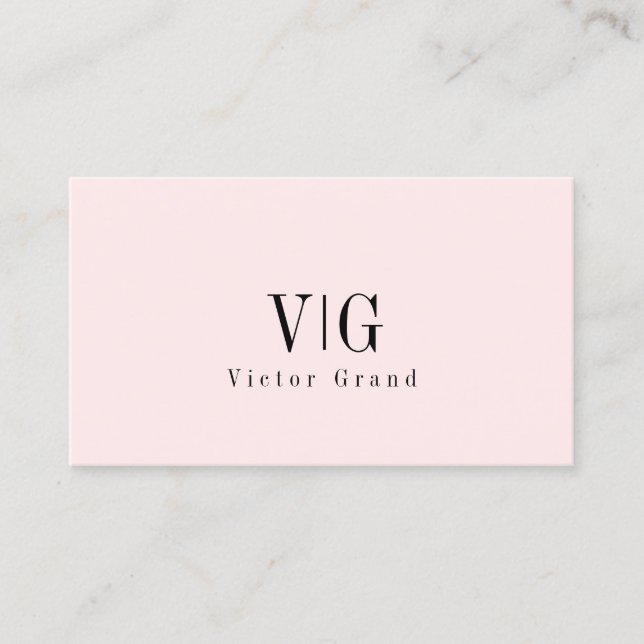 Modern Elegant Professional Simple Monogram Business Card (Front)