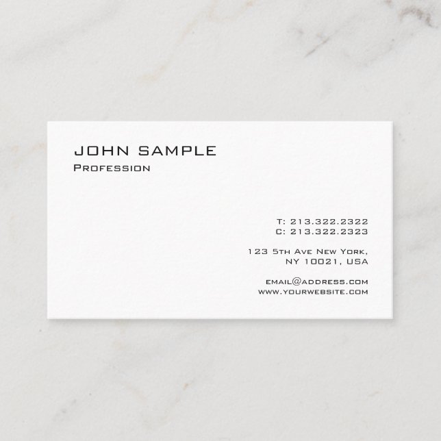 Modern Elegant Professional Simple Template Business Card (Front)