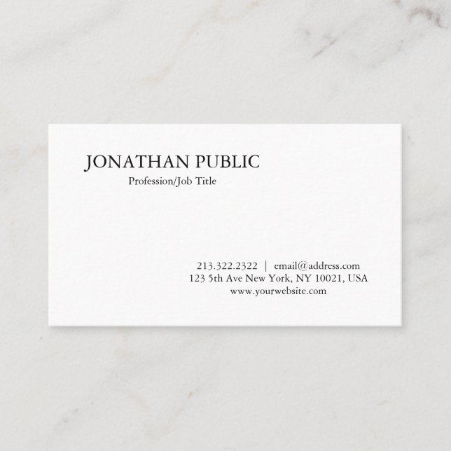 Modern Elegant Professional Simple Template Business Card (Front)