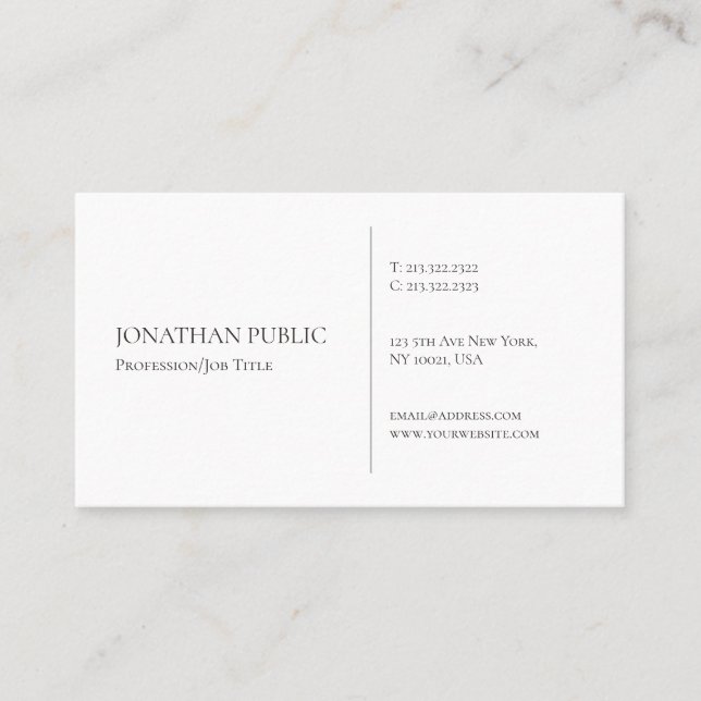 Modern Elegant Professional Simple Template Business Card (Front)