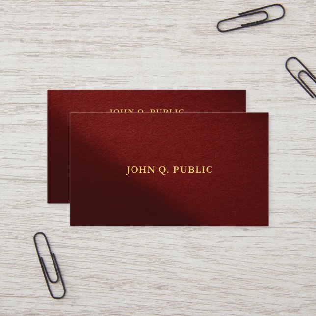 Modern Elegant Professional Template Gold Text Business Card (Front/Back In Situ)